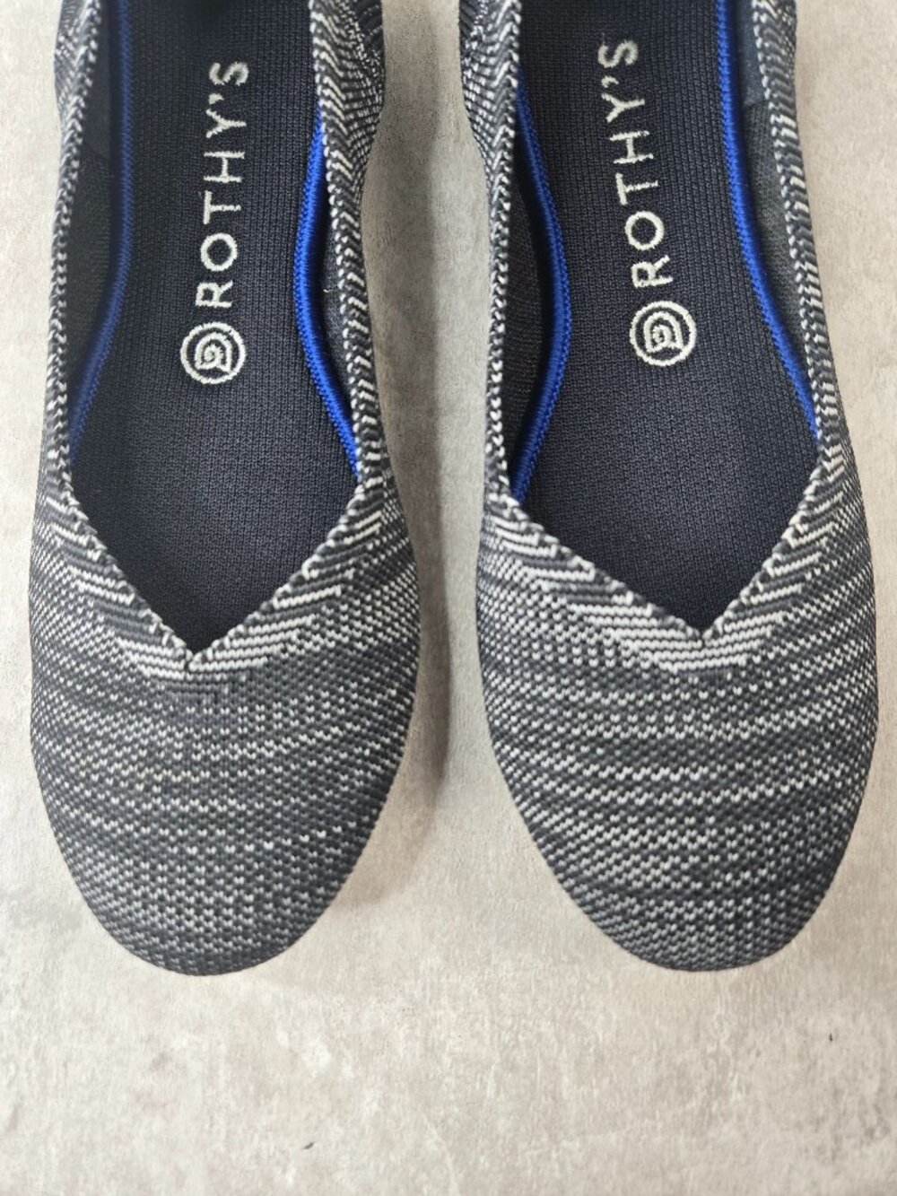 Rothy's Ballet Flat 9 Gray Stretch Knit Slip On Round Toe Comfort Ballerina Shoe - Picture 11 of 11